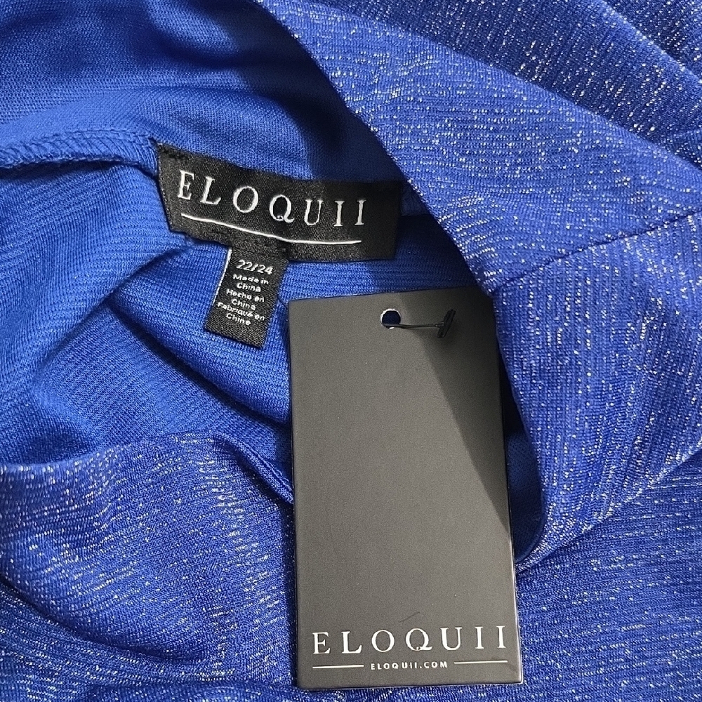 ELOQUII Royal Blue Long Sleeve Top (Size22/24) With Matching Mini Skirt (Size20) - Picture 5 of 5